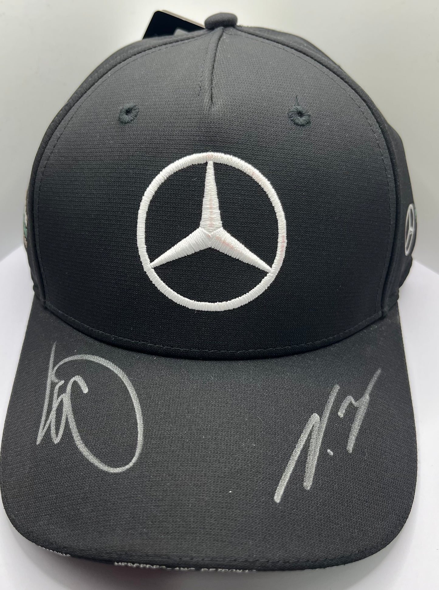 Lewis Hamilton & Valtteri Bottas Signed Mercedes AMG Petronas Black F1 Cap with COA