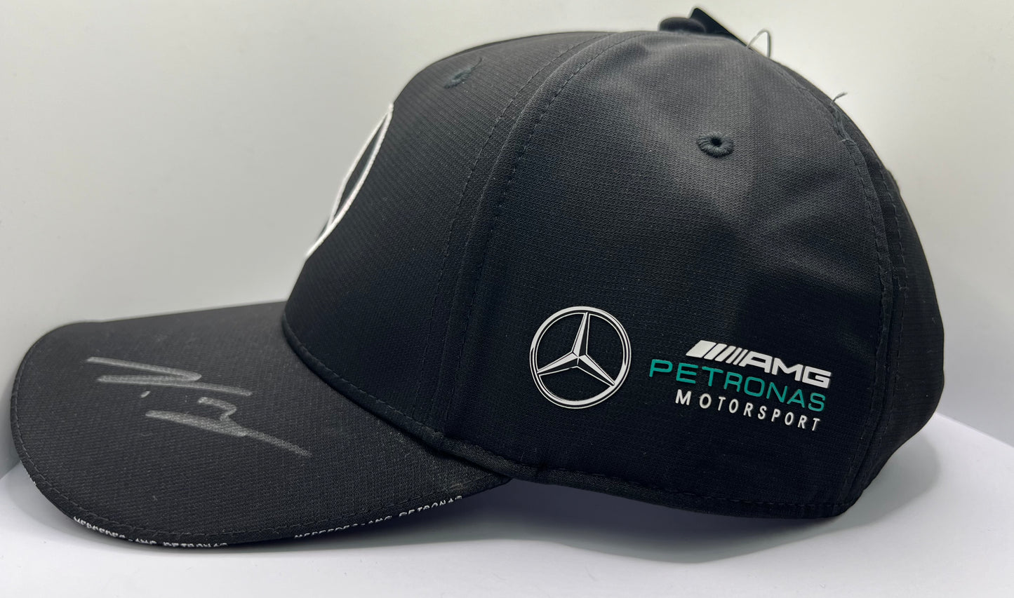 Lewis Hamilton & Valtteri Bottas Signed Mercedes AMG Petronas Black F1 Cap with COA