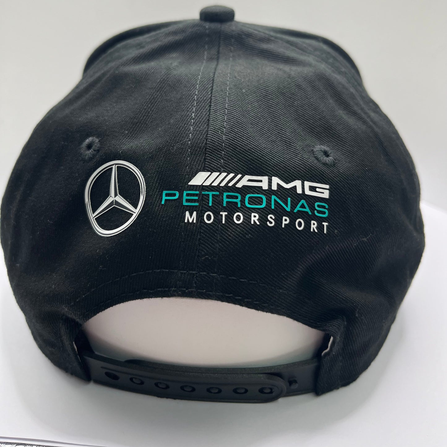Lewis Hamilton & Valtteri Bottas Signed Mercedes AMG Petronas Black (Green Trim) F1 Cap with COA