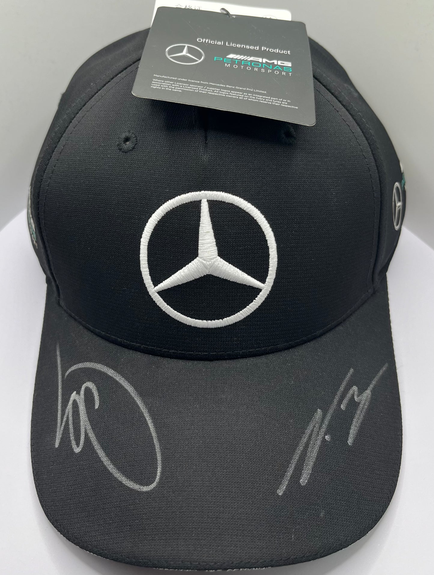 Lewis Hamilton & Valtteri Bottas Signed Mercedes AMG Petronas Black F1 Cap with COA