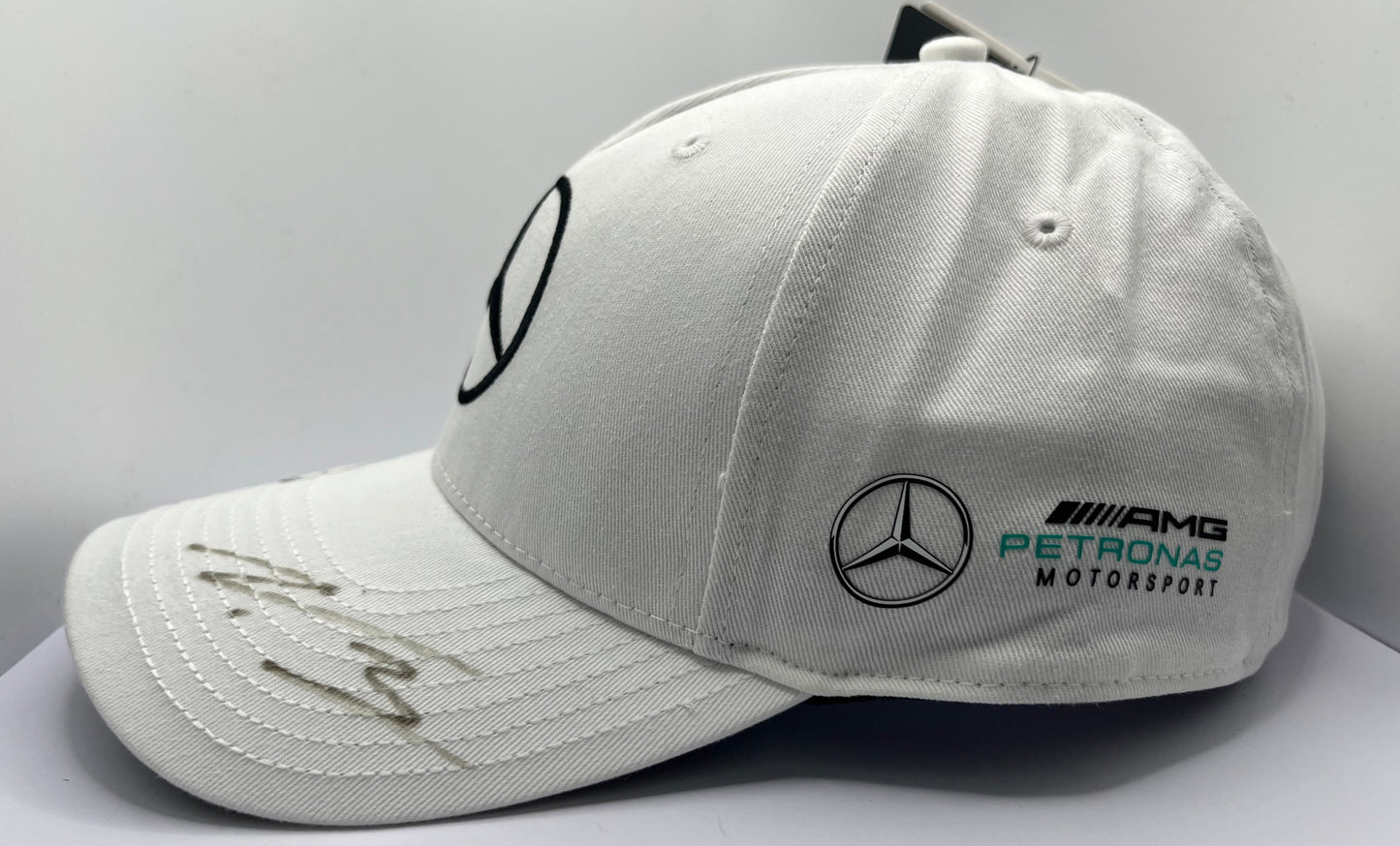 Lewis Hamilton & Valtteri Bottas Signed Mercedes AMG Petronas White F1 Cap with COA
