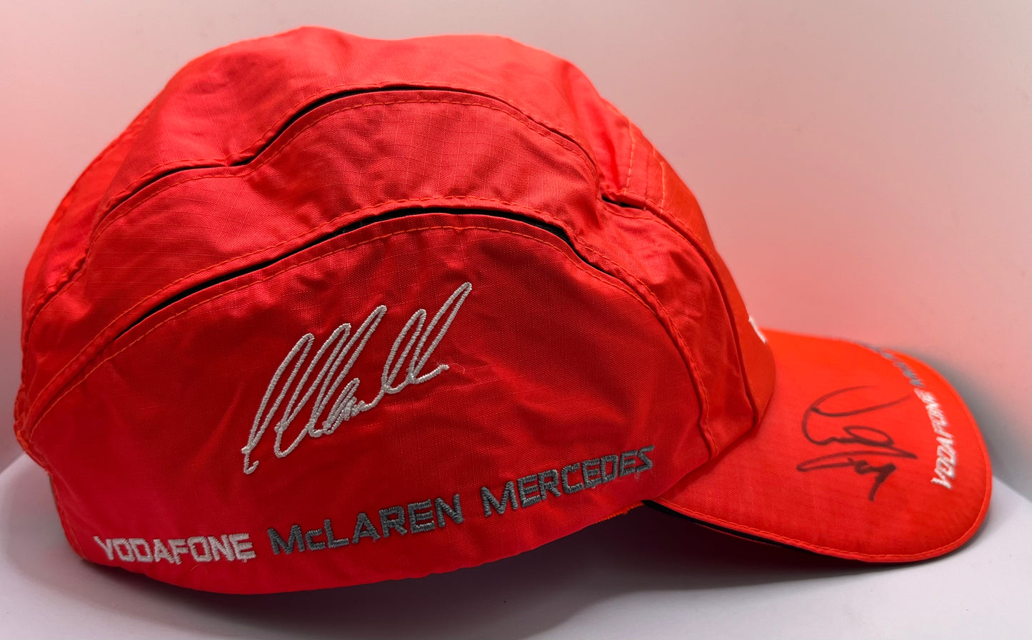 Formula One Legend Lewis Hamilton Signed Vodafone McLaren Mercedes Orange F1 Cap with COA