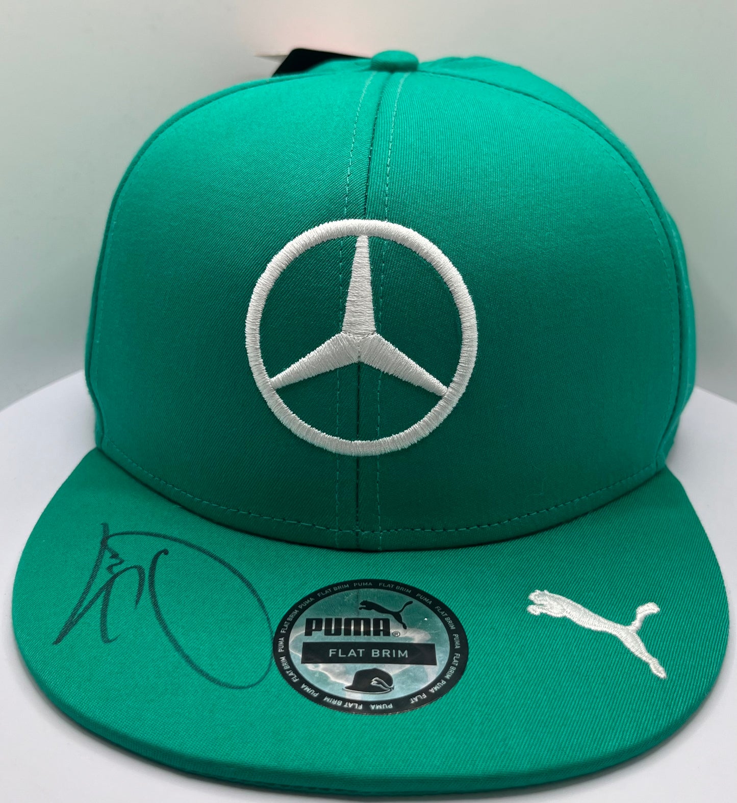 Lewis Hamilton Signed Mercedes AMG Petronas Green Flat-Brim F1 Cap with COA