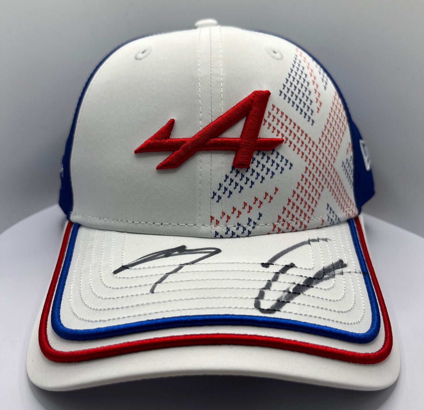 Pierre Gasly & Esteban Ocon - 2023 Season Formula One Alpine Drivers Signed White, Red & Blue F1 Cap with COA