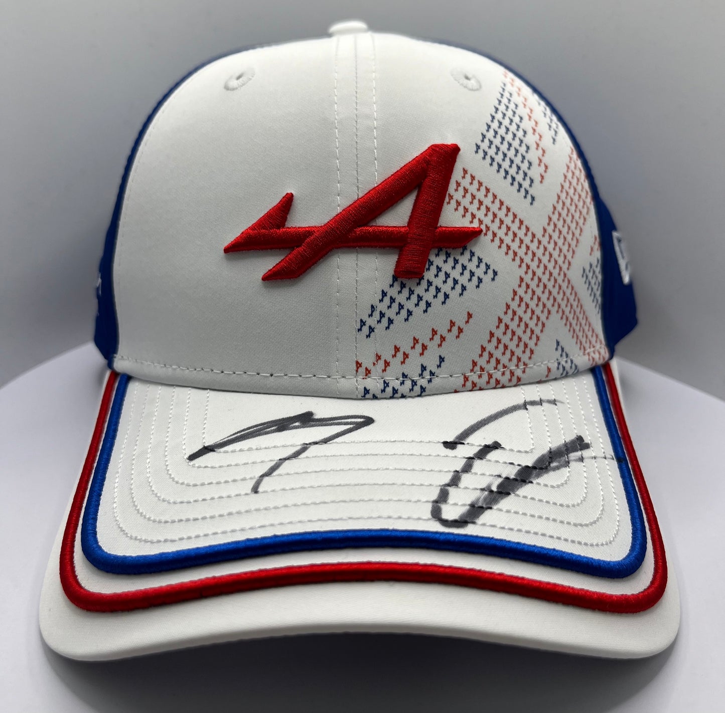 Pierre Gasly & Esteban Ocon - 2023 Season Formula One Alpine Drivers Signed White, Red & Blue F1 Cap with COA