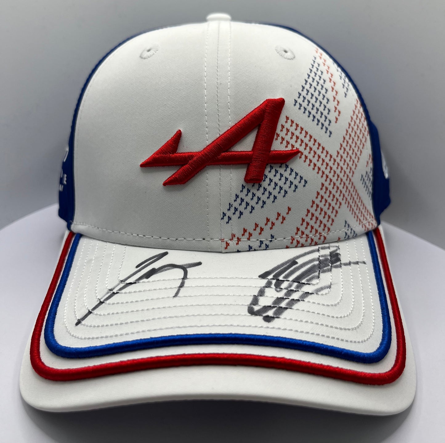 Pierre Gasly & Esteban Ocon - 2023 Season Formula One Alpine Drivers Signed White, Red & Blue F1 Cap with COA