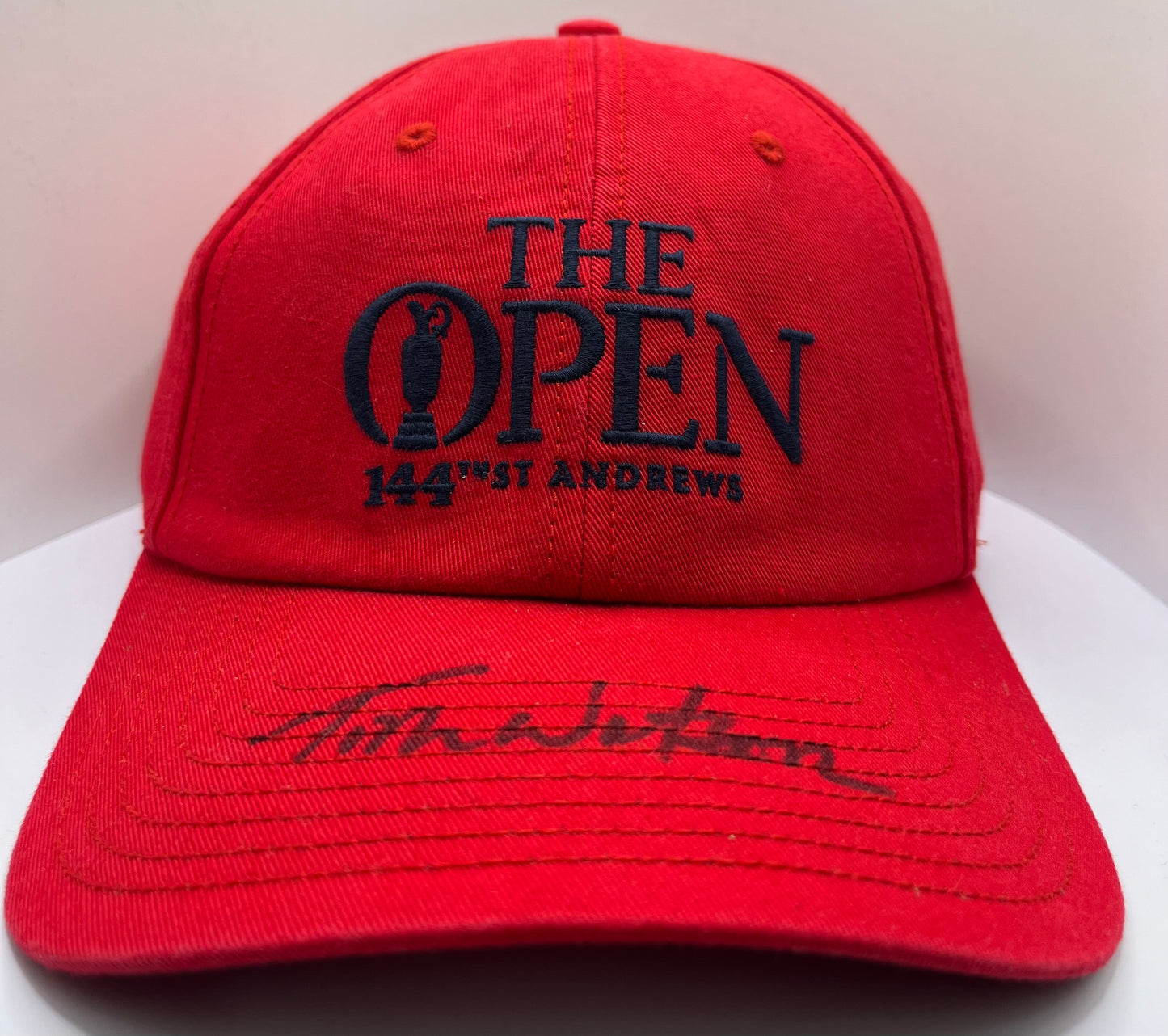 Tom Watson Signed 144th Open at St Andrews Red Golf Cap with COA