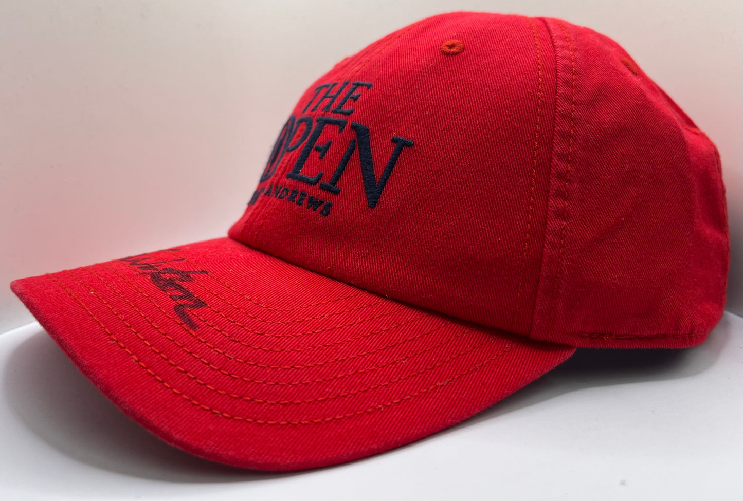Tom Watson Signed 144th Open at St Andrews Red Golf Cap with COA