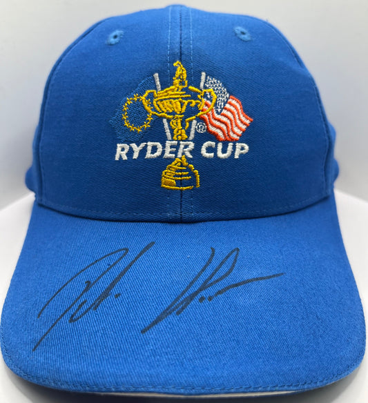 Peter Hanson Signed Blue Ryder Cup Golf Cap with COA