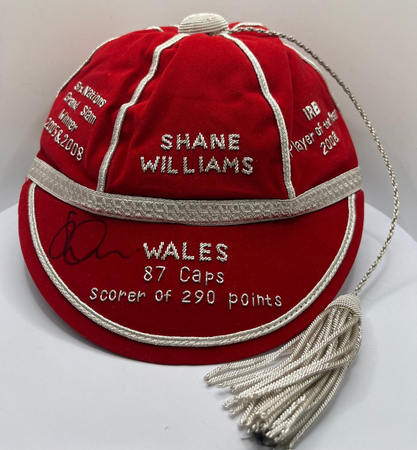 Shane Williams Signed Wales Tribute Rugby Cap with Welsh Honours Embroidered with COA (1)