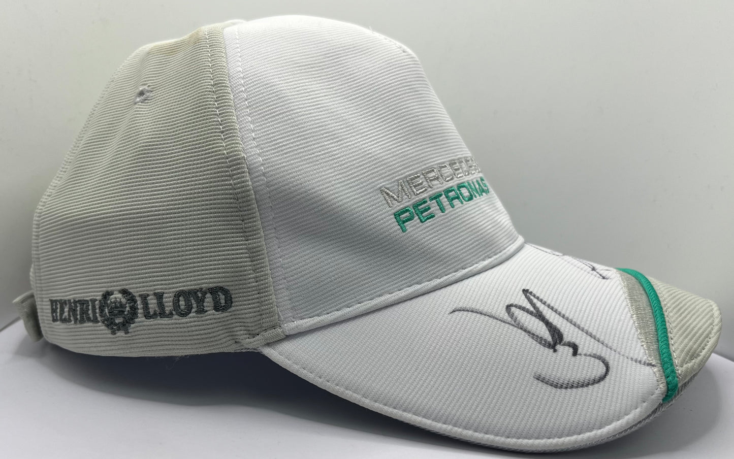 Lewis Hamilton & Nico Rosberg Signed Mercedes AMG Petronas White & Grey F1 Cap with COA
