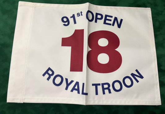 91st Open Championship at Royal Troon Unsigned Golf Flag (White)