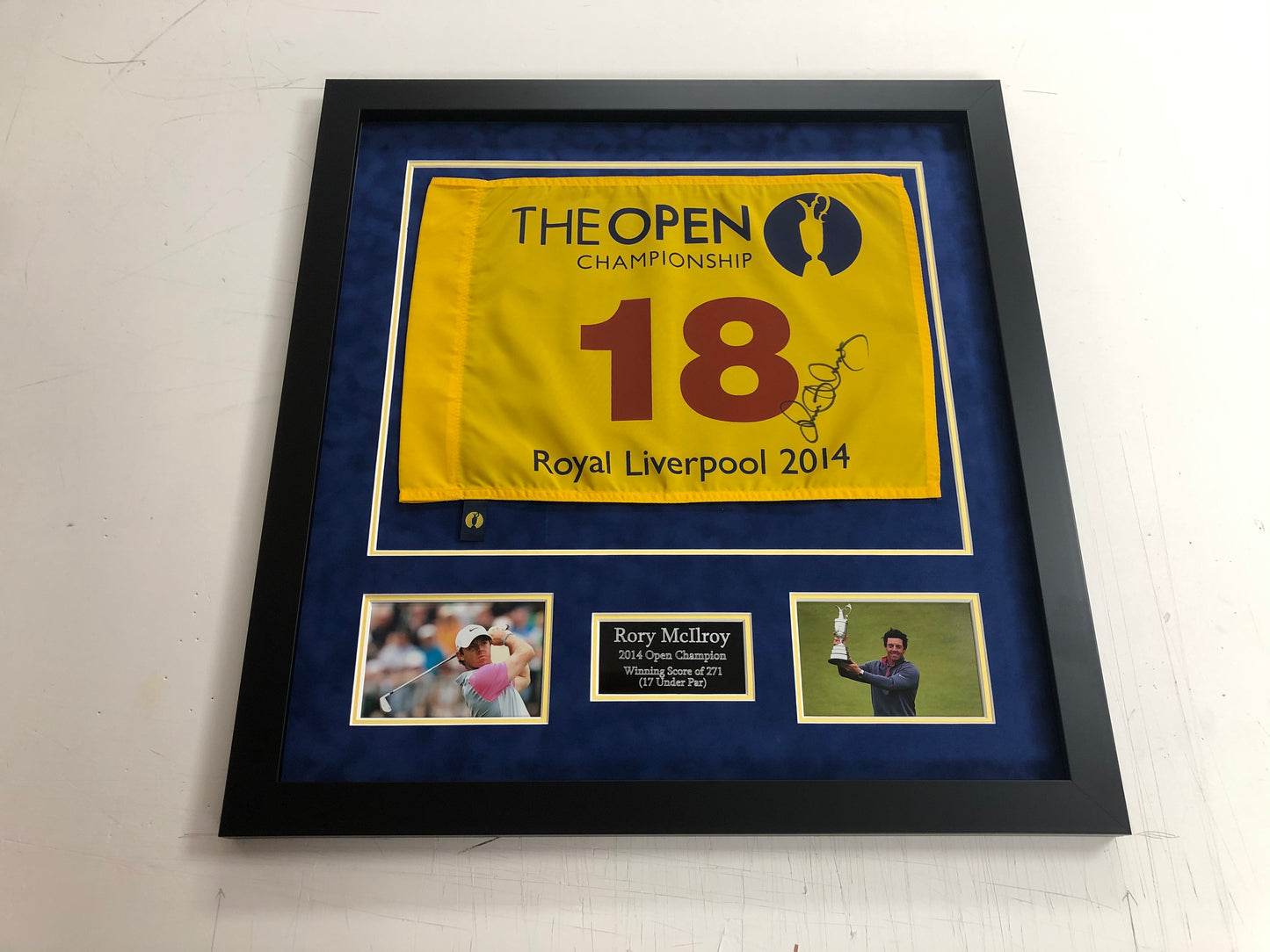 Premium Frame Kit - 2014 Open at Royal Liverpool Golf Flag (Rory McIlroy Won)