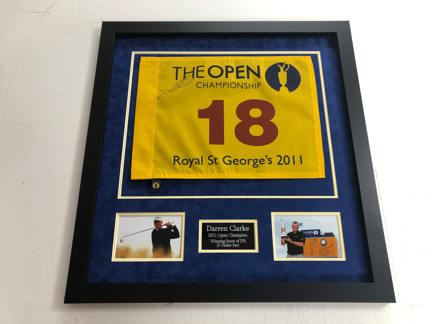 Premium Frame Kit - 2011 Open at Royal St George's Golf Flag (Darren Clarke Won)