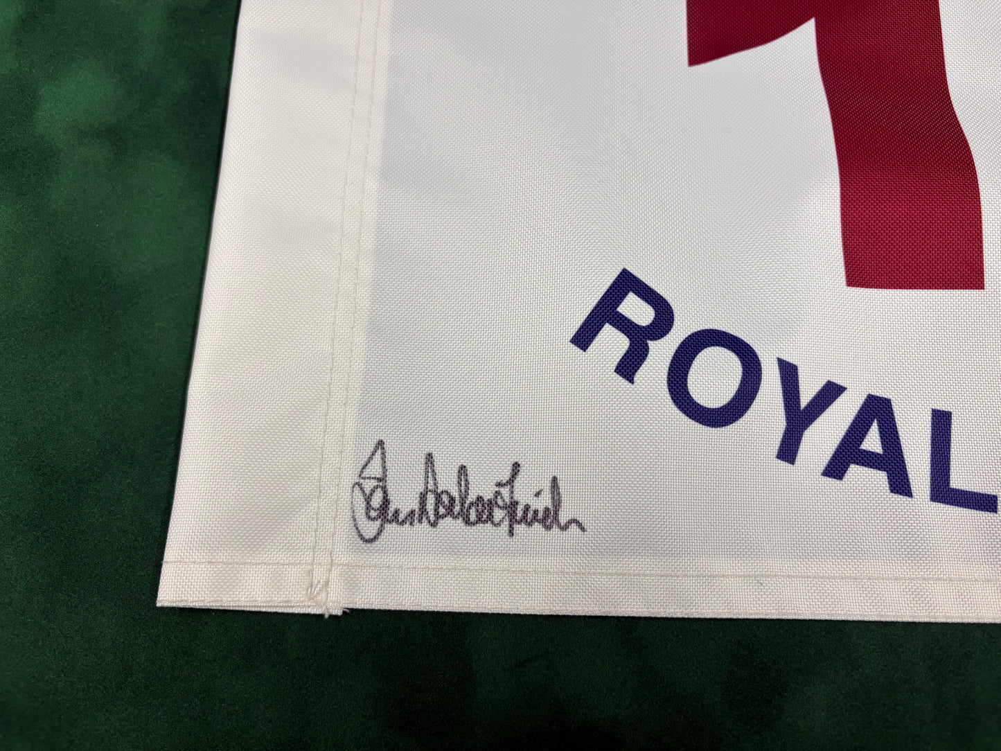 Ian Baker-Finch Winner Signed 120th Open at Royal Birkdale White Golf Flag + Cert