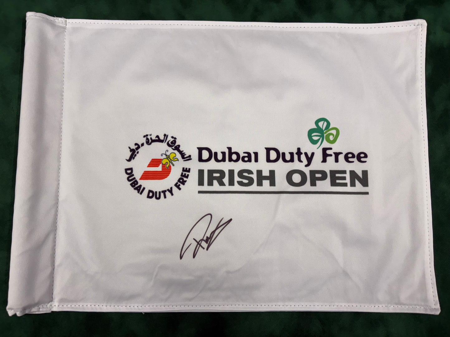 Paul Casey 2013 Winner Signed Dubai Duty Free Irish Open Golf Flag + Cert (inc pole)