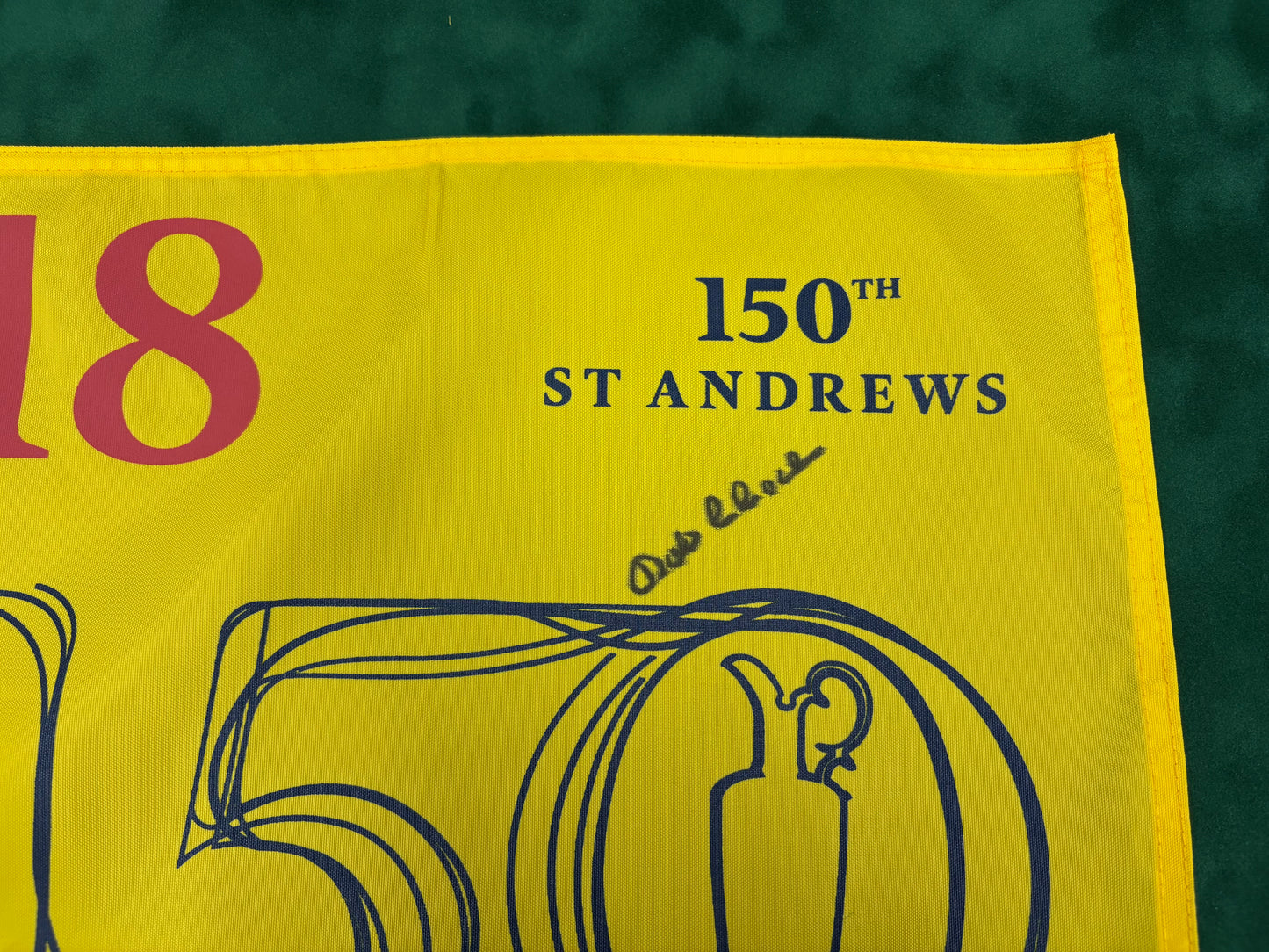 Bob Charles Rare Signed 150th Open at St Andrews Golf Pin Flag + Dealer COA