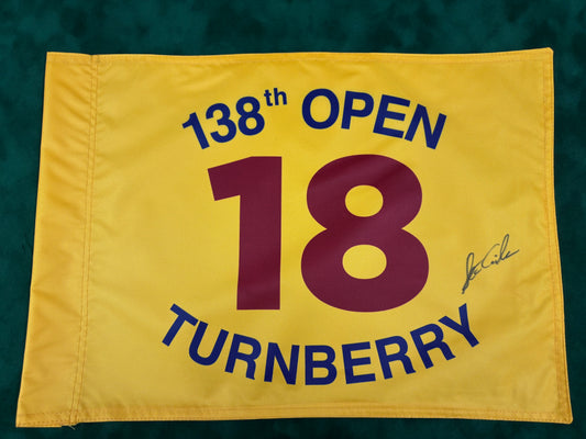 Stewart Cink Winner Signed 138th Open at Turnberry Golf Flag + Dealer COA