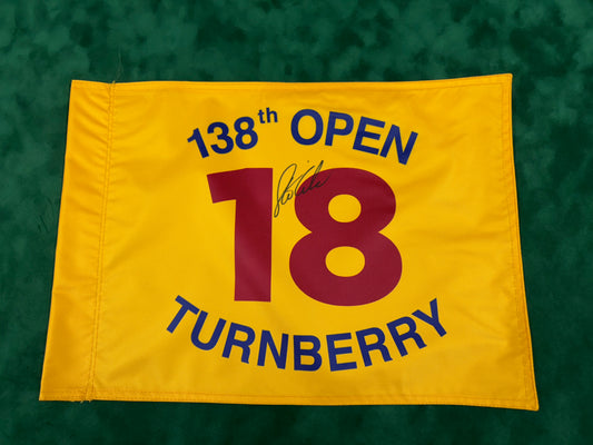 Stewart Cink Winner Signed 138th Open at Turnberry Golf Flag + Dealer COA