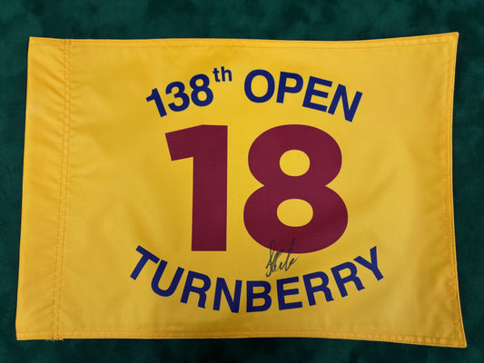 Stewart Cink Winner Signed 138th Open at Turnberry Golf Flag + Dealer COA