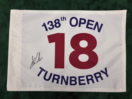 Stewart Cink Winner Signed 138th Open at Turnberry Golf Flag + Dealer COA