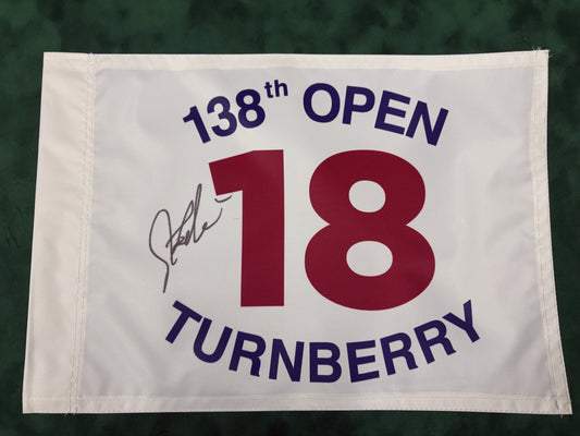 Stewart Cink Winner Signed 138th Open at Turnberry Golf Flag + Dealer COA