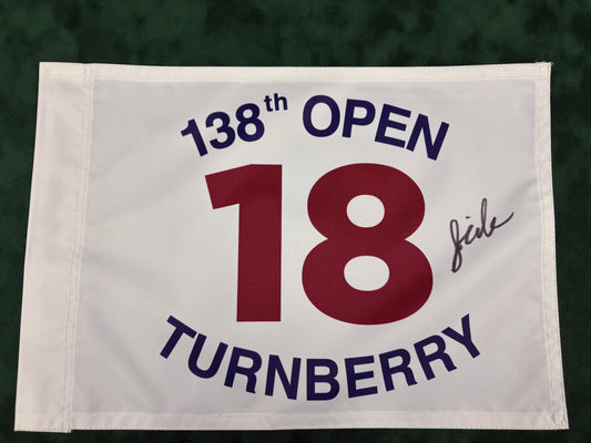 Stewart Cink Winner Signed 138th Open at Turnberry Golf Flag + Dealer COA