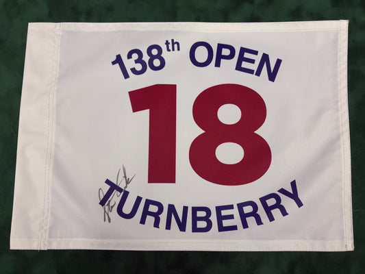 Stewart Cink Winner Signed 138th Open at Turnberry Golf Flag + Dealer COA