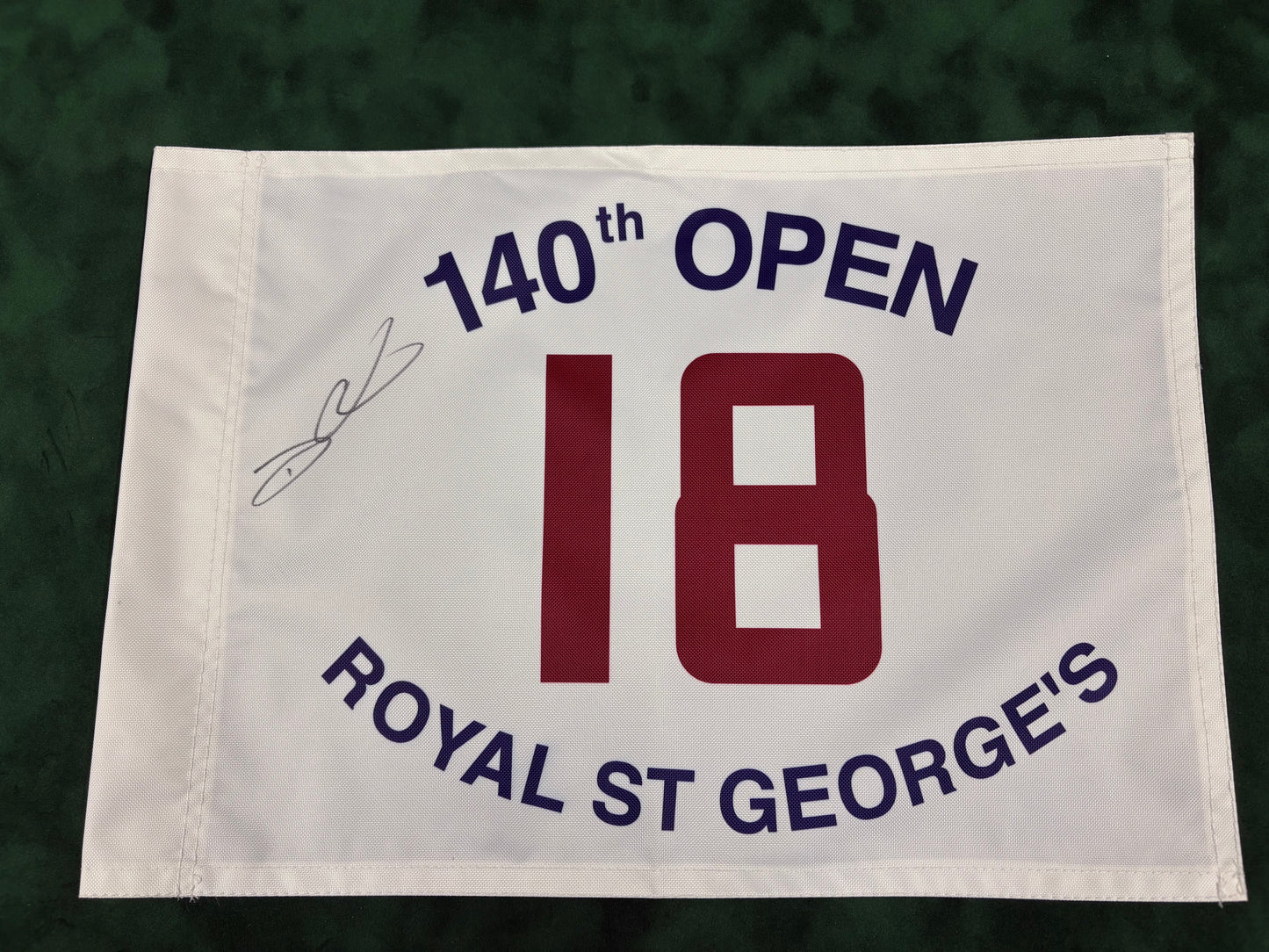 Darren Clarke Winner Signed 140th Open at Royal St George's Golf Flag + Cert