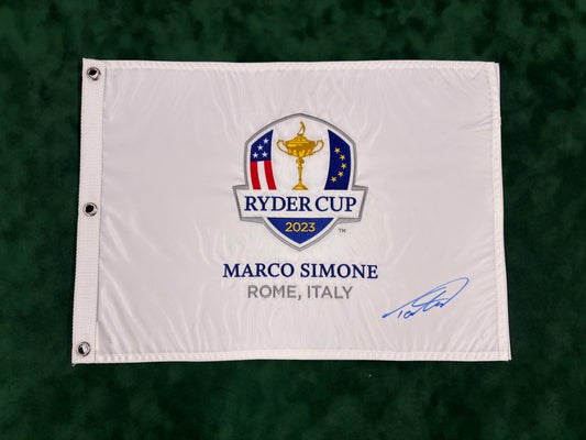 Tommy Fleetwood Signed 2023 Ryder Cup at Marco Simone Golf Flag + Dealer COA