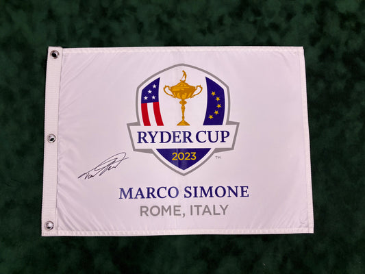 Tommy Fleetwood Signed 2023 Ryder Cup at Marco Simone Golf Flag + Dealer COA