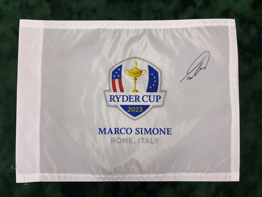 Tommy Fleetwood Signed 2023 Ryder Cup at Marco Simone Golf Flag + Dealer COA