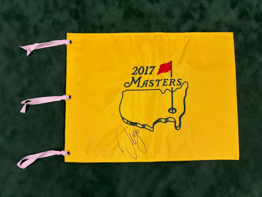 Sergio García Winner Signed 2017 Masters Golf Pin Flag + Dealer COA