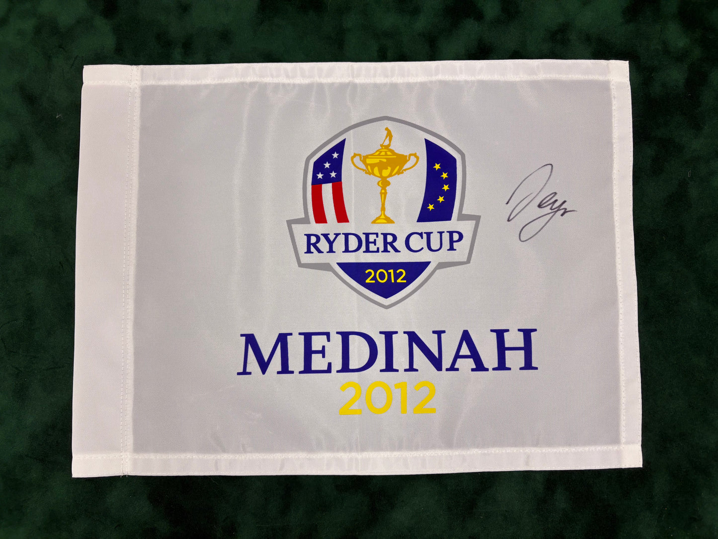 Sergio García Signed 2012 Ryder Cup at Medinah Golf Pin Flag + Dealer COA