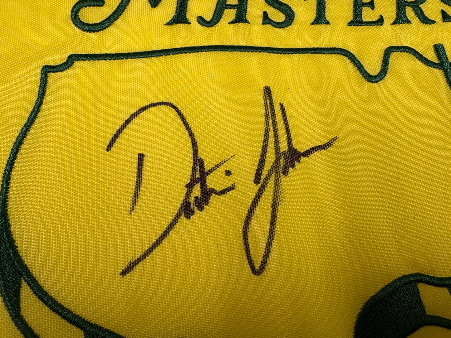 Dustin Johnson Winner Signed 2020 Masters Golf Pin Flag + Dealer COA