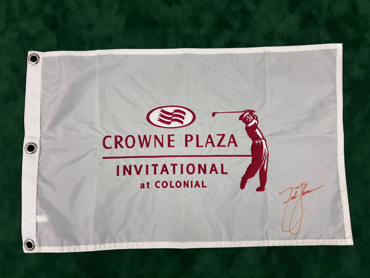 Zach Johnson Two-Time Crown Plaza Invitational Winner Signed Golf Flag + Dealer COA