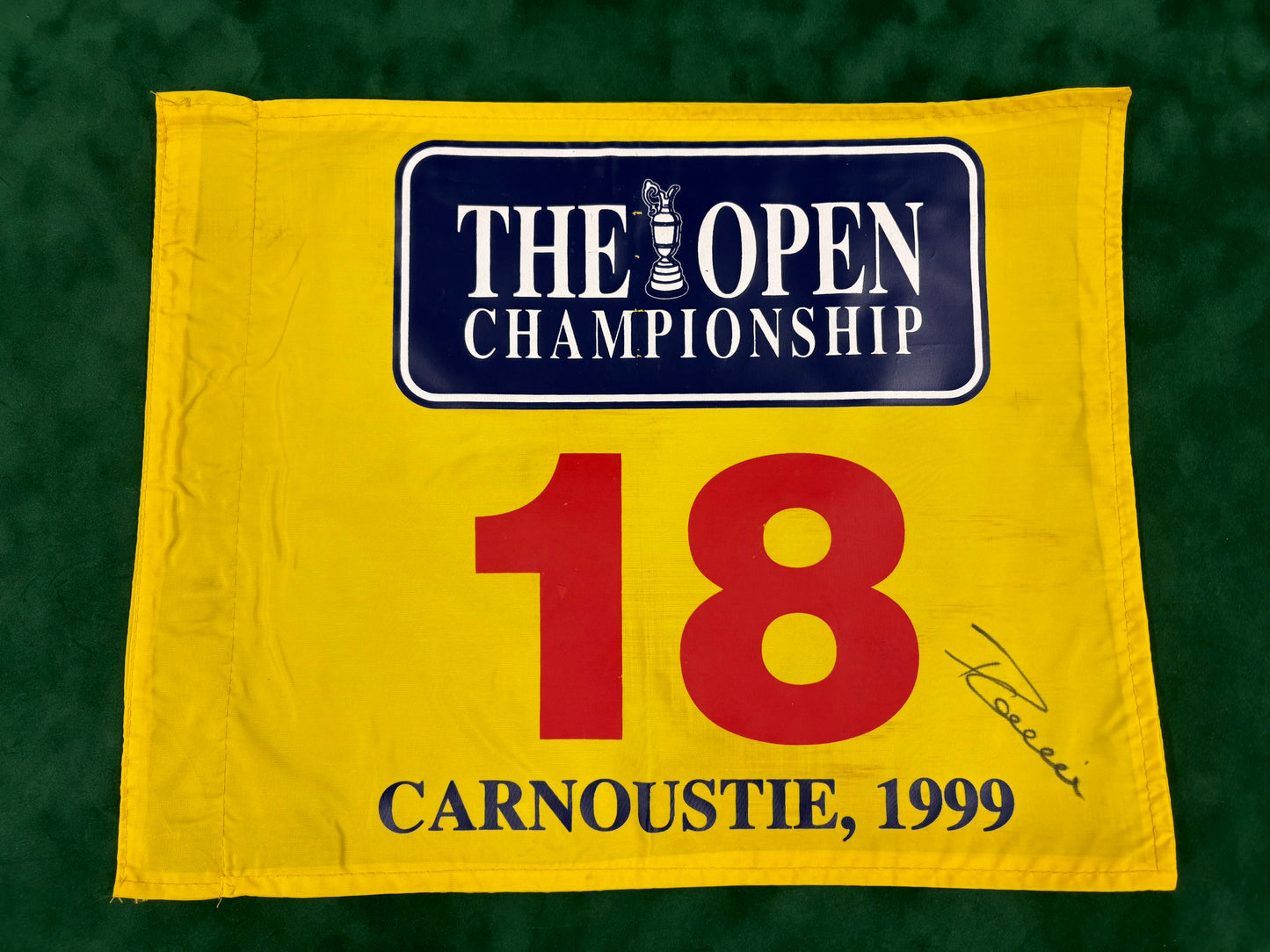 Paul Lawrie Winner Signed 128th Open at Carnoustie Golf Flag + Dealer COA