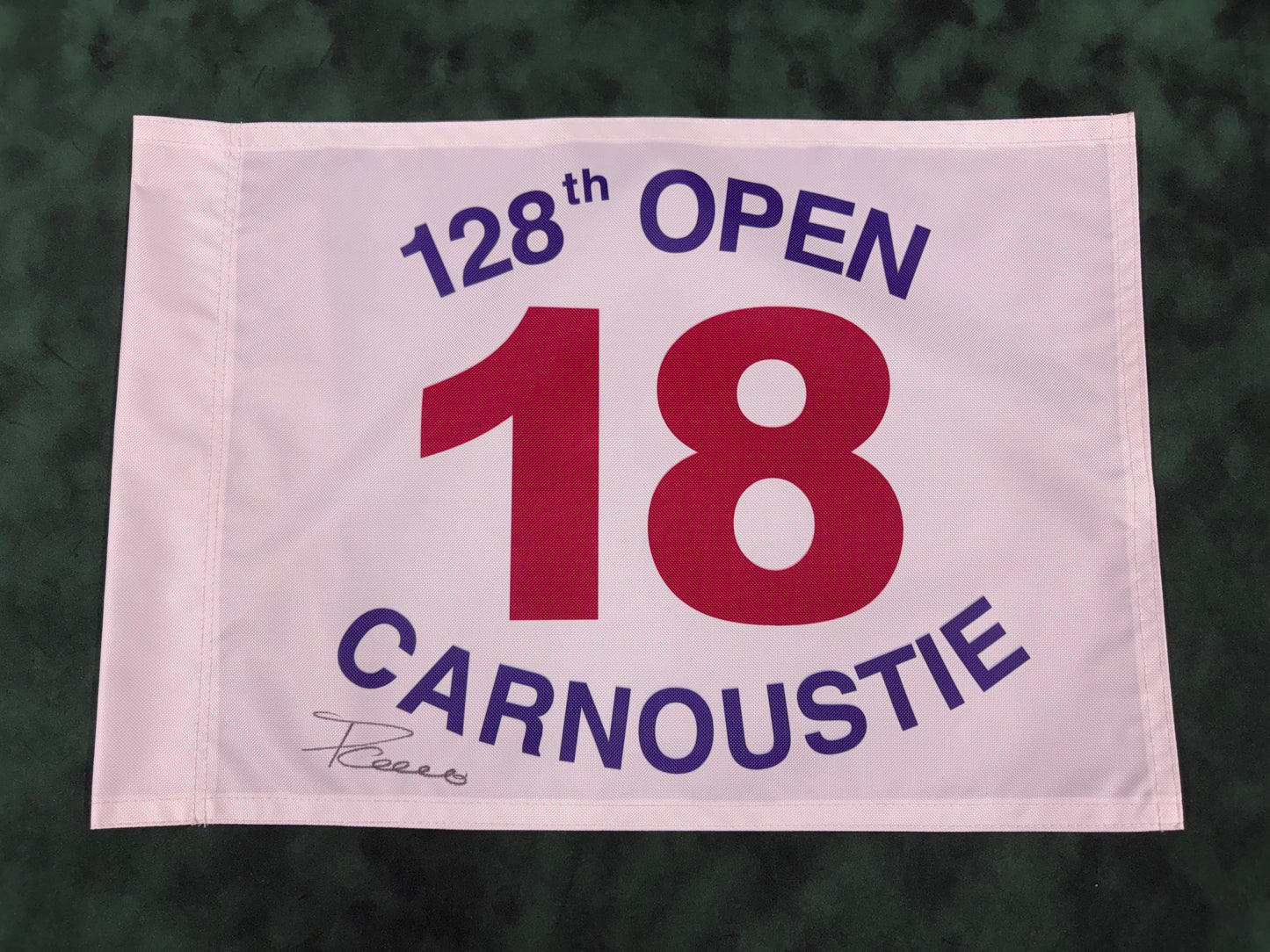 Paul Lawrie Winner Signed 128th Open at Carnoustie White Golf Flag + Dealer COA