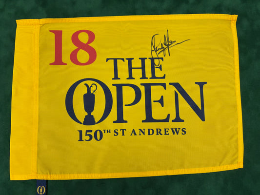 Sandy Lyle Signed 150th Open at St Andrews Golf Flag + Dealer COA