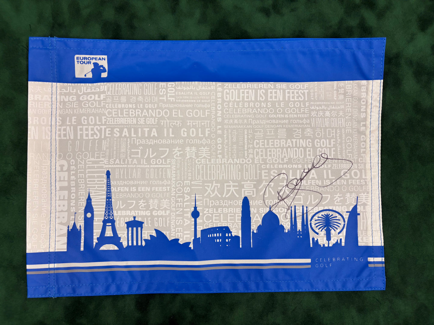 Paul McGinley Signed European Tour Golf Flag + Dealer COA