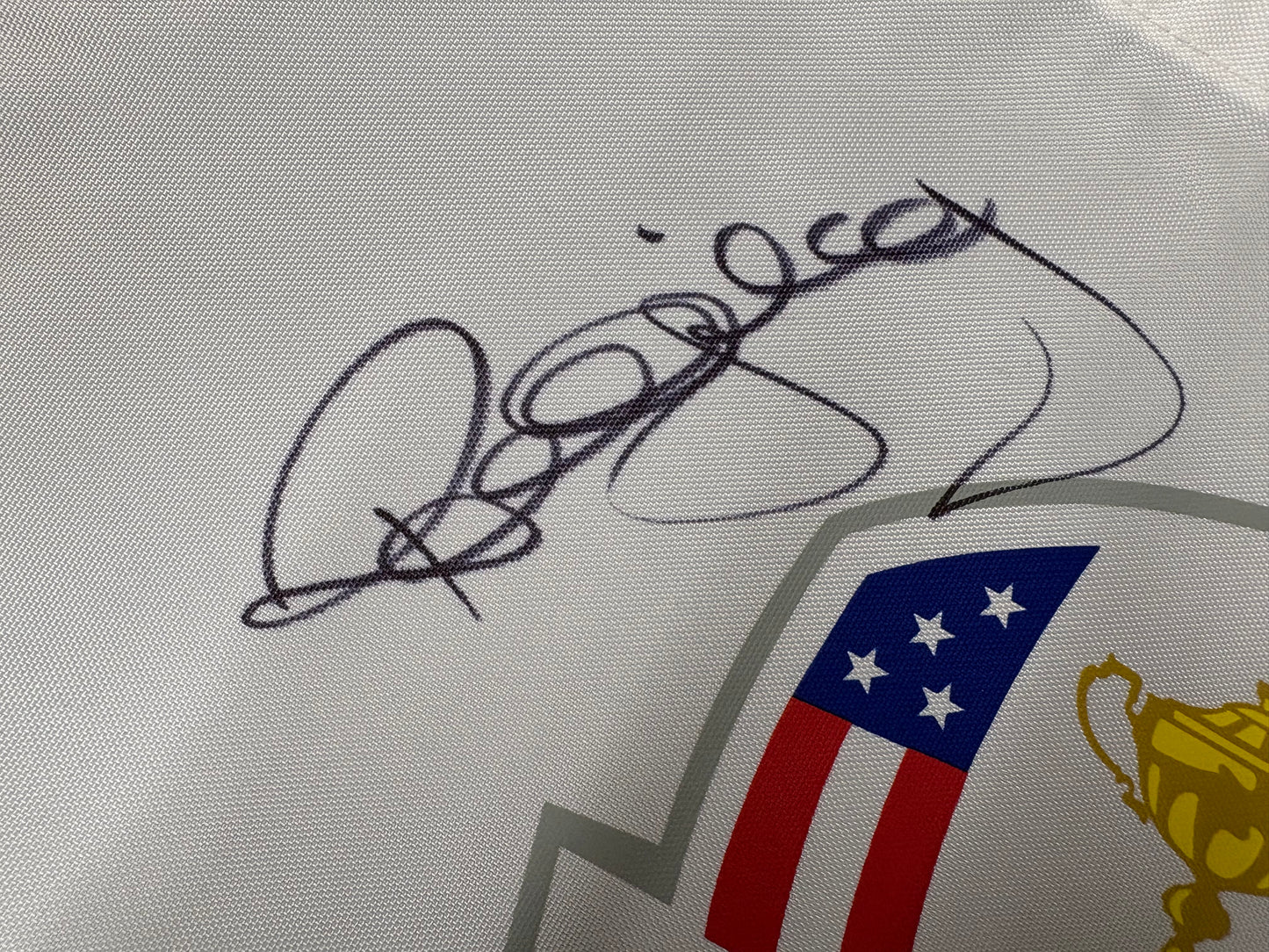 Paul McGinley Signed 2014 Ryder Cup at Gleneagles White Golf Flag + Dealer COA