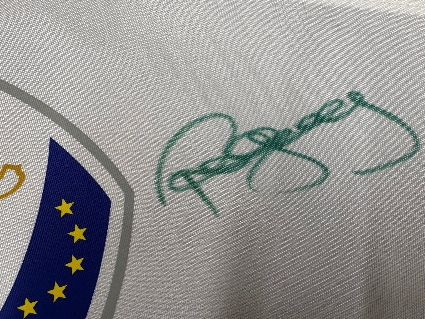 Paul McGinley Signed 2014 Ryder Cup at Gleneagles White Golf Flag + Dealer COA