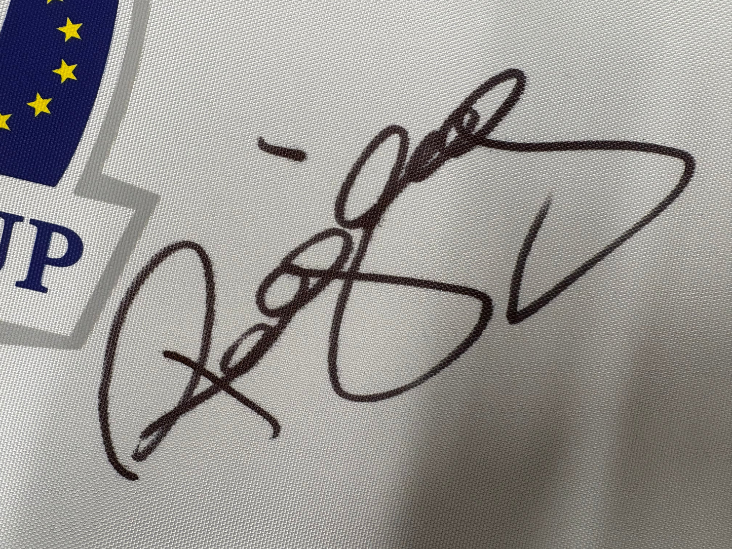 Paul McGinley Signed 2014 Ryder Cup at Gleneagles White Golf Flag + Dealer COA