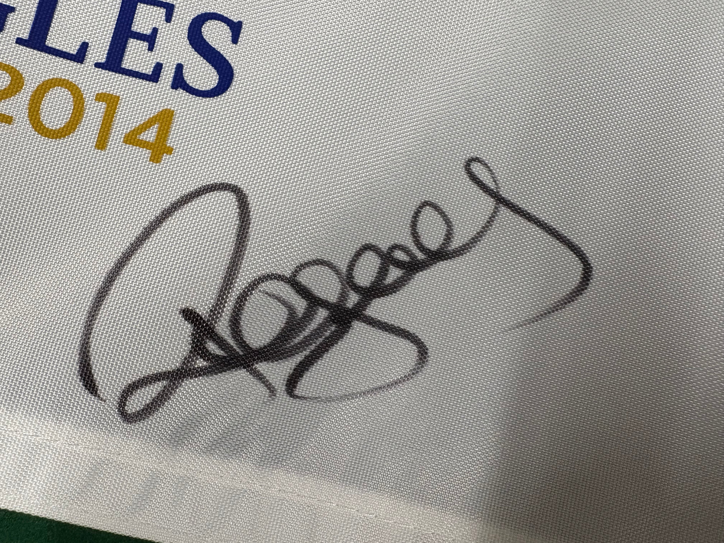 Paul McGinley Signed 2014 Ryder Cup at Gleneagles White Golf Flag + Dealer COA
