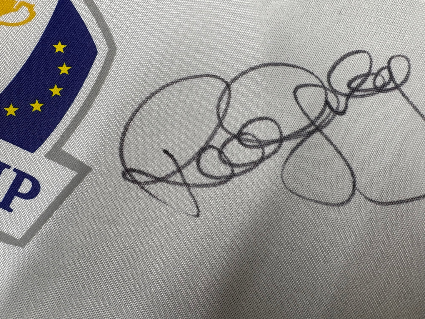 Paul McGinley Signed 2014 Ryder Cup at Gleneagles White Golf Flag + Dealer COA