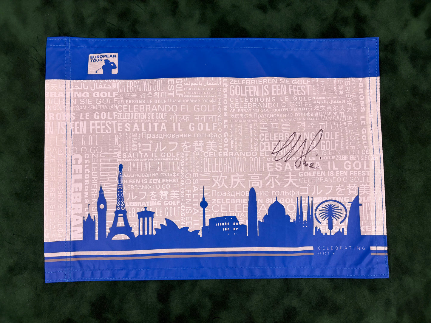 Edoardo Molinari Signed European Tour Golf Flag + Dealer COA
