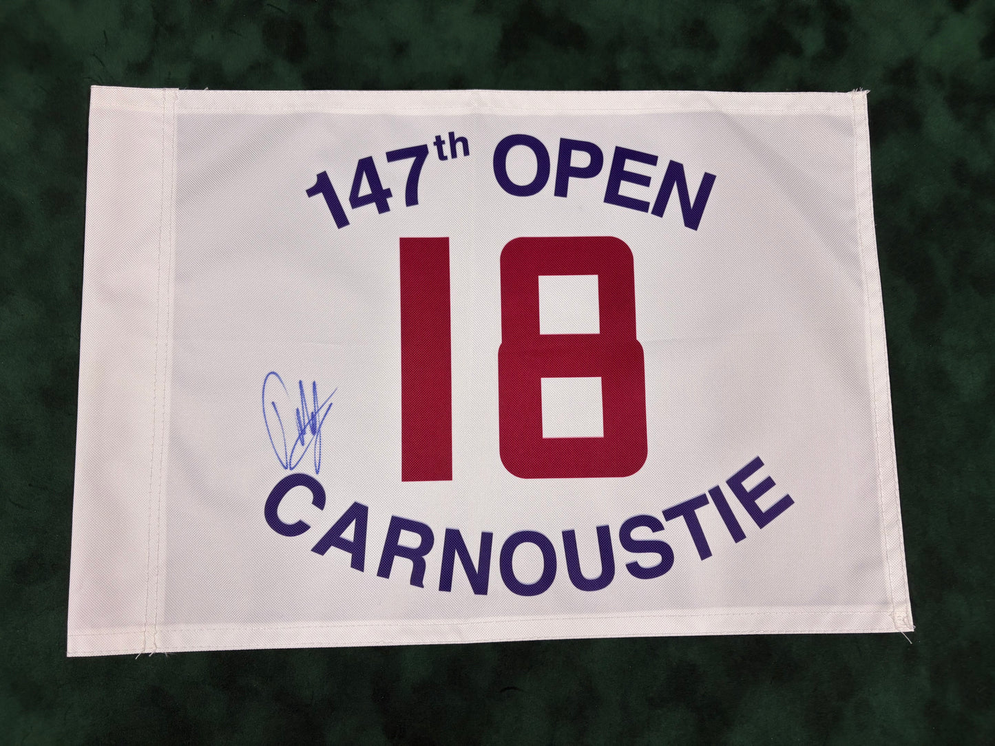 Francesco Molinari Winner Signed 147th Open at Carnoustie White Golf Flag + Dealer COA
