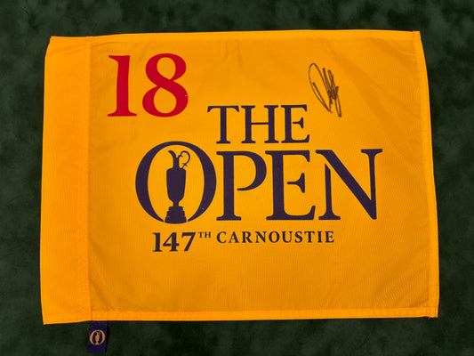 Francesco Molinari Winner Signed 147th Open at Carnoustie Golf Flag + Dealer COA