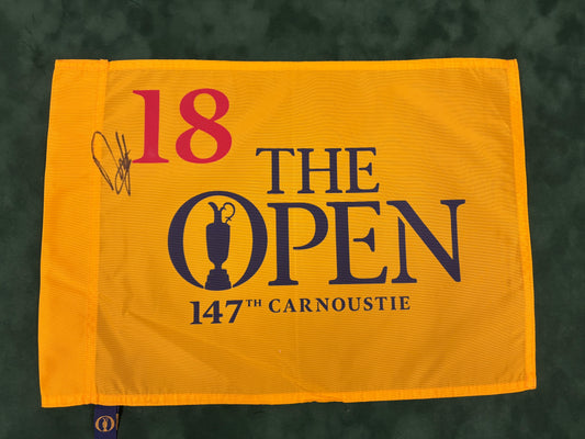 Francesco Molinari Winner Signed 147th Open at Carnoustie Golf Flag + Dealer COA