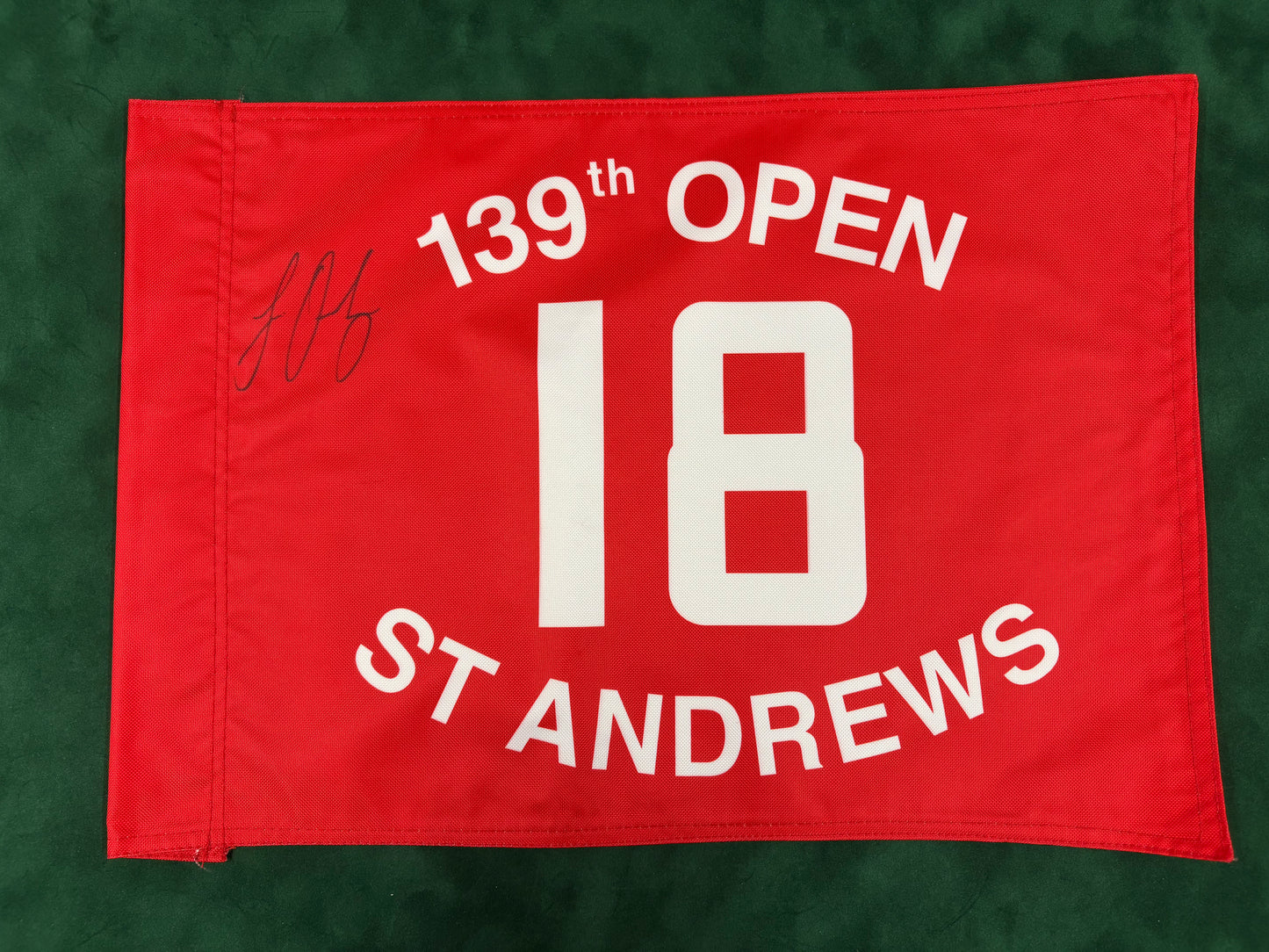 Louis Oosthuizen Winner Signed 139th Open at St Andrews Red Golf Flag + Dealer COA